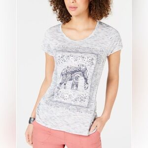Style & Co Short Sleeve Elephant Shirt